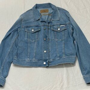 Women's Like New Calvin Klein Light Wash Denim Trucker Jacket Medium